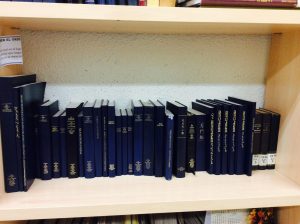 The Book of Mormon in many different languages.